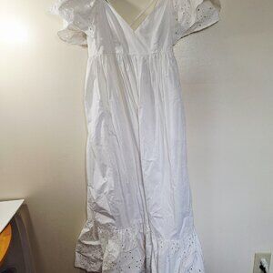 En Saison puff sleeve maxi white dress size large cottagecore boho